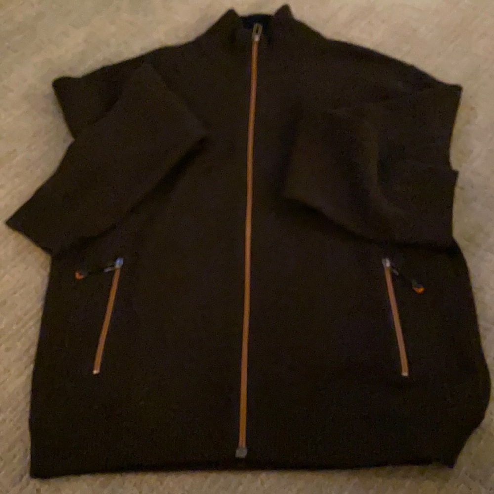 Zegna sport zip cardigan brown wool